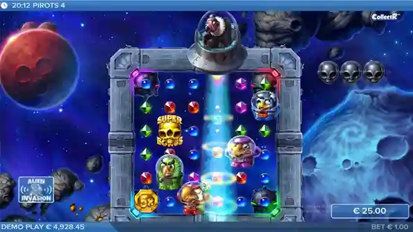 Alien Invasion y Space Bandit en Pirots 4